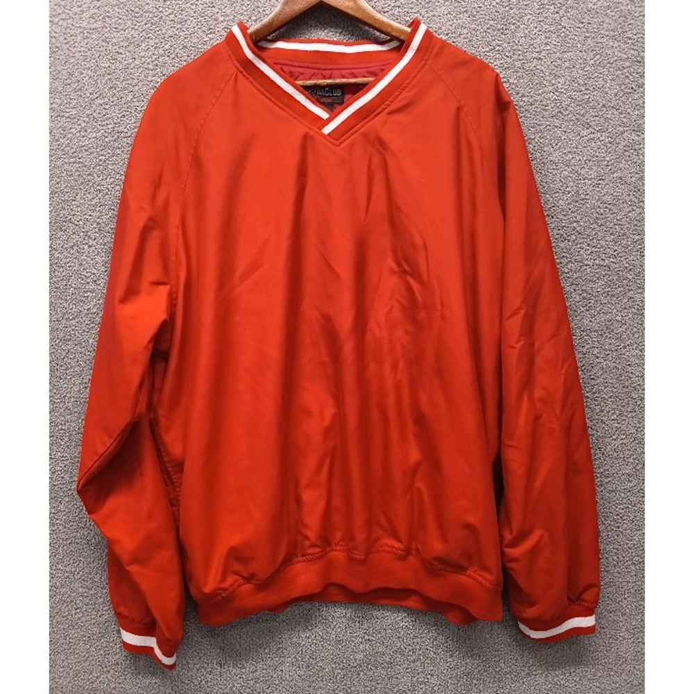 UltraClub Collection‎ Red Windbreaker Pullover Jacket Men's XL Nylon Lined